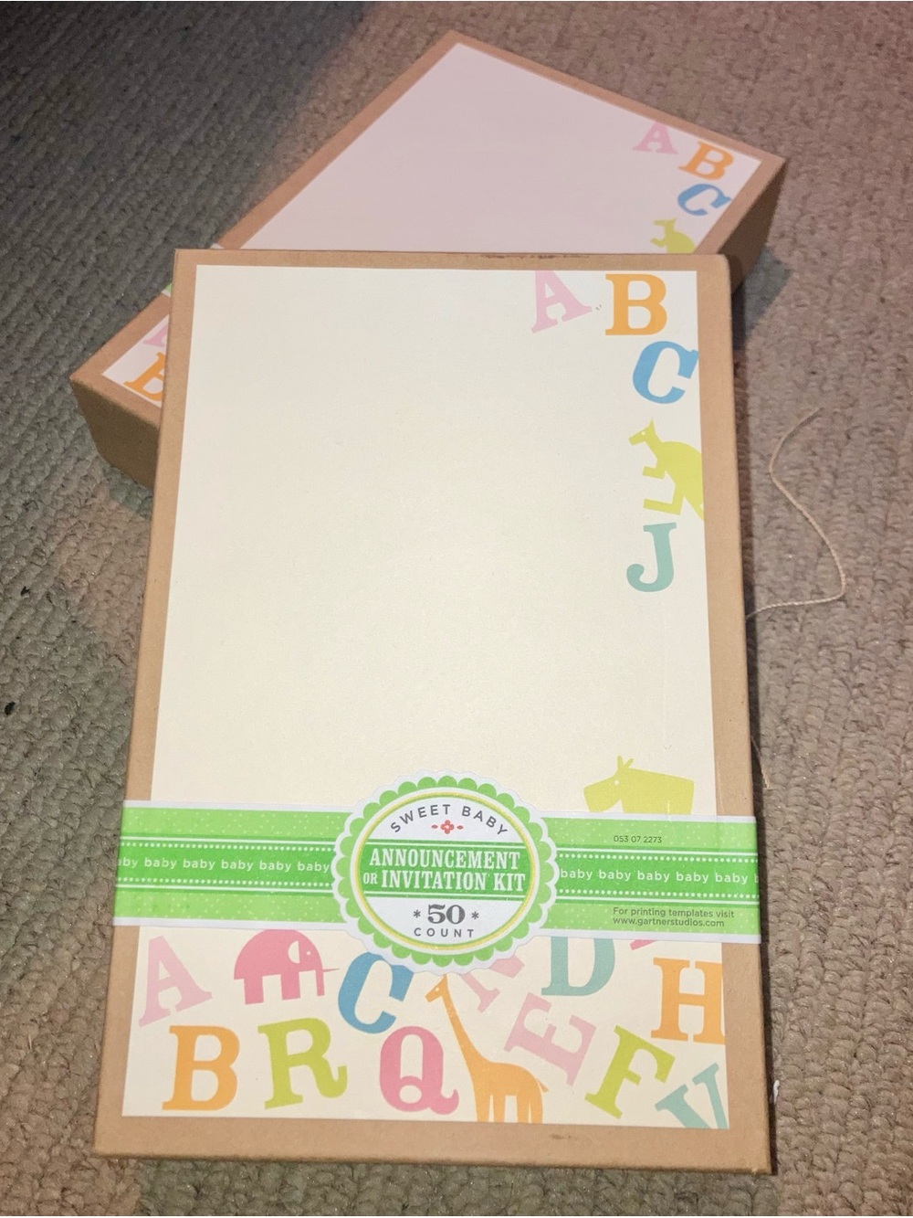 Gartner Studios Sweet Baby Alphabet Announcement Invitation Kit 50 ct NIB
